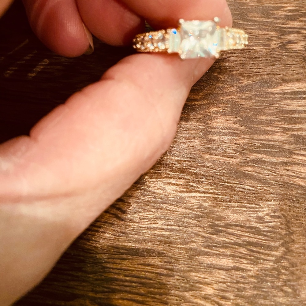 Rose gold filled band with A unique design of CZ